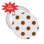 Polka Dots - Golden Brown on White 2.25  Button (10 pack)