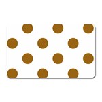 Polka Dots - Golden Brown on White Magnet (Rectangular)
