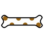 Polka Dots - Golden Brown on White Magnet (Dog Bone)