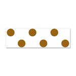 Polka Dots - Golden Brown on White Sticker Bumper (10 pack)