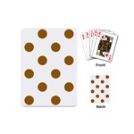 Polka Dots - Golden Brown on White Playing Cards (Mini)