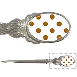 Polka Dots - Golden Brown on White Letter Opener