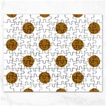 Polka Dots - Golden Brown on White Jigsaw Puzzle (Rectangular)