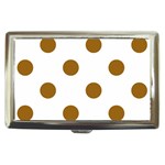 Polka Dots - Golden Brown on White Cigarette Money Case