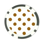 Polka Dots - Golden Brown on White Poker Chip Card Guard (10 pack)