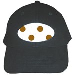 Polka Dots - Golden Brown on White Black Cap