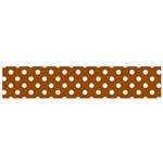 Polka Dots - White on Brown Flano Scarf (Small)