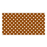 Polka Dots - White on Brown Satin Shawl