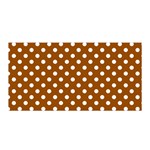 Polka Dots - White on Brown Satin Wrap