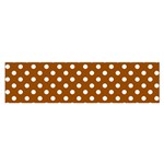 Polka Dots - White on Brown Satin Scarf (Oblong)