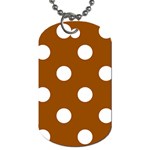 Polka Dots - White on Brown Dog Tag (One Side)