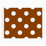 Polka Dots - White on Brown Large Glasses Cloth (2 Sides)