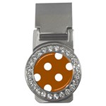 Polka Dots - White on Brown Money Clip (CZ)