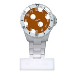 Polka Dots - White on Brown Nurses Watch