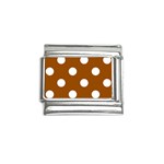 Polka Dots - White on Brown Italian Charm (9mm)