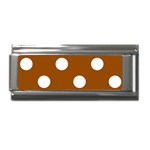 Polka Dots - White on Brown Superlink Italian Charm (9mm)
