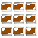 Polka Dots - White on Brown 9mm Italian Charm (9 pack)