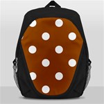Polka Dots - White on Brown Backpack Bag