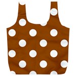 Polka Dots - White on Brown Full Print Recycle Bag (XL)