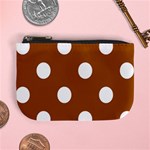 Polka Dots - White on Brown Mini Coin Purse