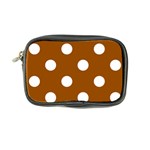 Polka Dots - White on Brown Coin Purse
