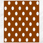 Polka Dots - White on Brown Canvas 8  x 10 