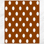 Polka Dots - White on Brown Canvas 11  x 14 