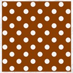 Polka Dots - White on Brown Canvas 20  x 20 