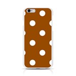 Polka Dots - White on Brown Apple iPhone 6/6S Silicone Case (Transparent)