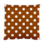 Polka Dots - White on Brown Standard Cushion Case (Two Sides)