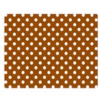 Polka Dots - White on Brown Double Sided Flano Blanket (Large)