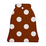 Polka Dots - White on Brown Bell Ornament (Two Sides)