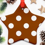 Polka Dots - White on Brown Ornament (Star)