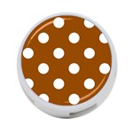 Polka Dots - White on Brown 4-Port USB Hub (One Side)