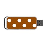 Polka Dots - White on Brown Portable USB Flash (One Side)