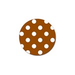 Polka Dots - White on Brown Golf Ball Marker