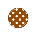 Polka Dots - White on Brown Hat Clip Ball Marker