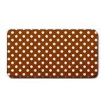 Polka Dots - White on Brown Medium Bar Mat