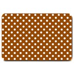 Polka Dots - White on Brown Large Doormat