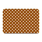 Polka Dots - White on Brown Plate Mat