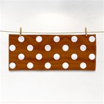 Polka Dots - White on Brown Hand Towel