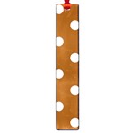 Polka Dots - White on Brown Large Book Mark