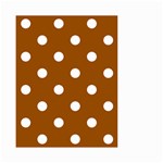 Polka Dots - White on Brown Small Garden Flag (Two Sides)