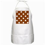 Polka Dots - White on Brown BBQ Apron