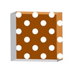 Polka Dots - White on Brown 4 x 4  Acrylic Photo Block