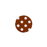 Polka Dots - White on Brown 1  Mini Button