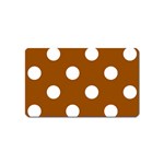 Polka Dots - White on Brown Magnet (Name Card)