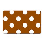 Polka Dots - White on Brown Magnet (Rectangular)