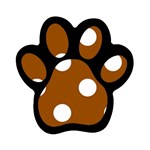 Polka Dots - White on Brown Magnet (Paw Print)