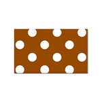 Polka Dots - White on Brown Sticker Rectangular (100 pack)